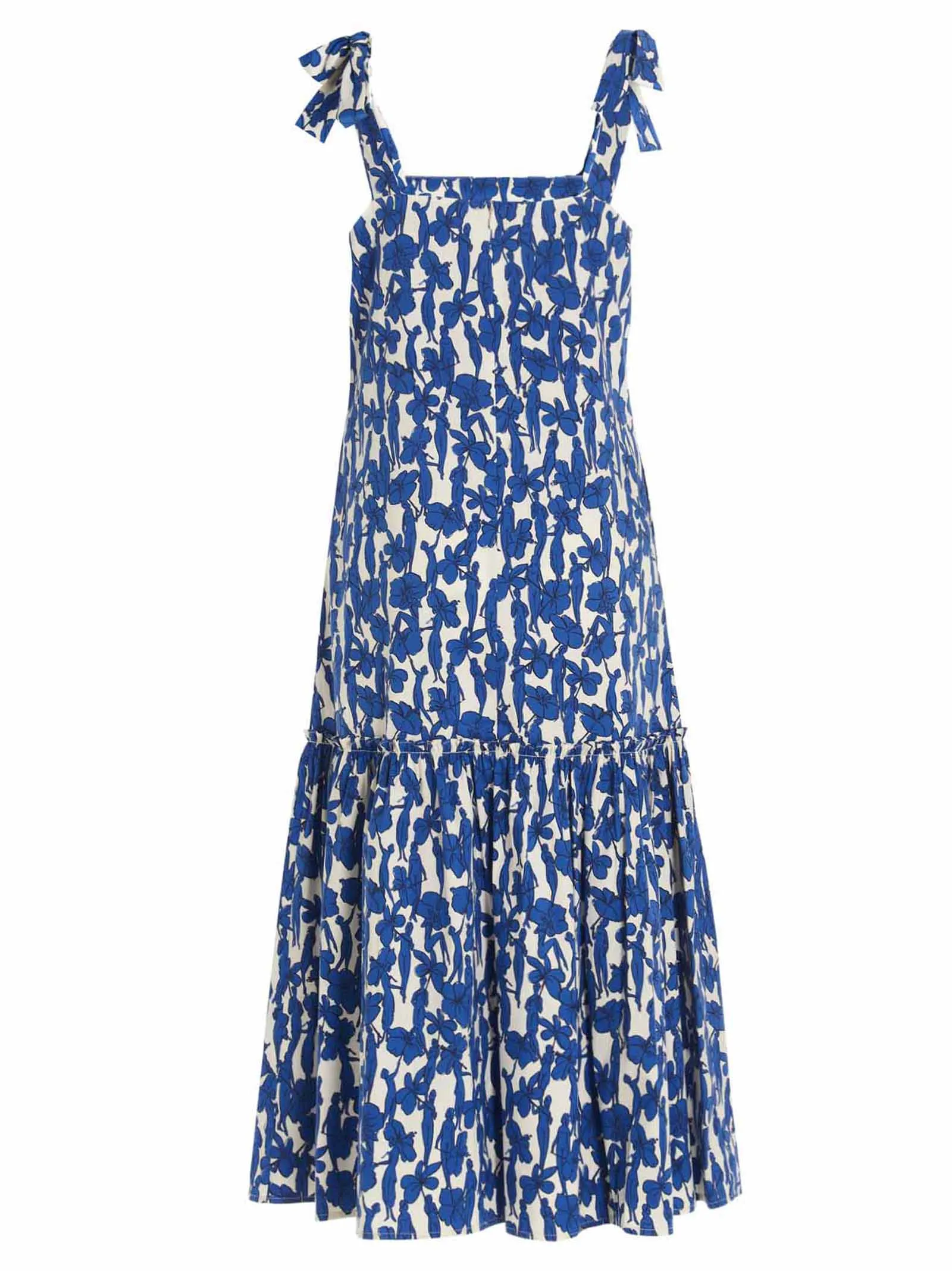 Tory Burch Drop Waist Tie-Shoulder Dress