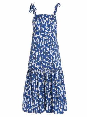 Tory Burch Drop Waist Tie-Shoulder Dress