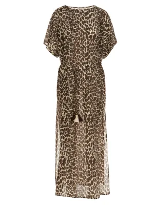 Tory Burch Leopard Printed Short-Sleeved Dress