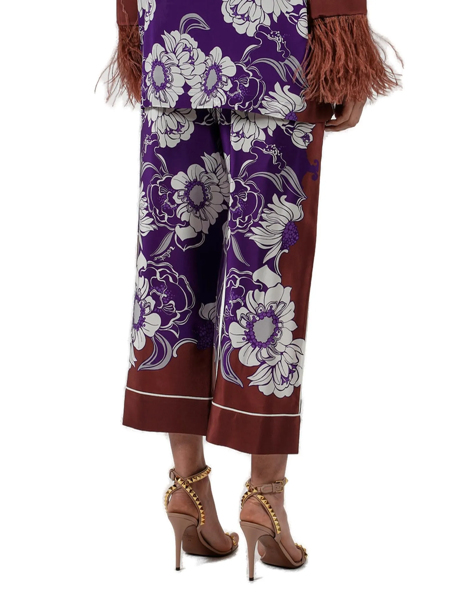 Valentino Floral Printed Straight Leg Pants
