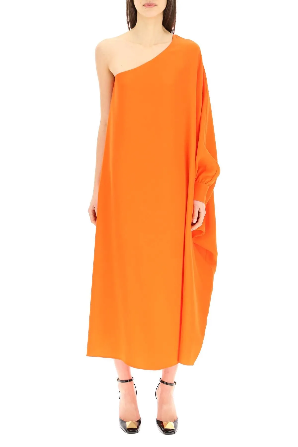 Valentino One-Shoulder Midi Dress
