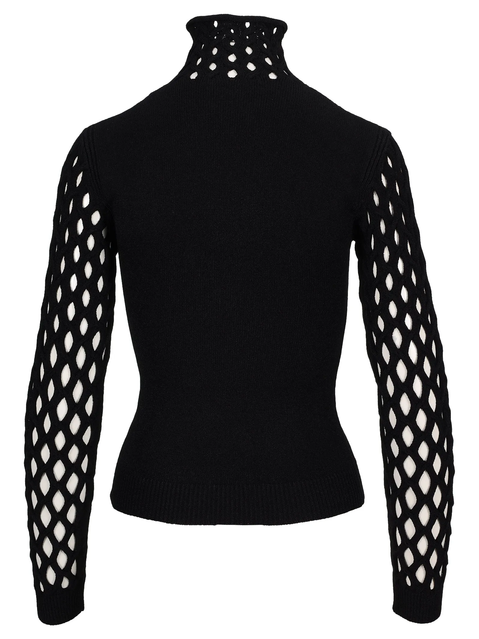 Valentino Stretched Mesh Long-Sleeve Top