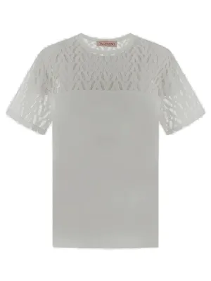 Valentino VLogo Cut-Out Crewneck T-Shirt