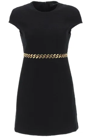 Versace Chain Link Short Sleeved Crewneck Mini Dress