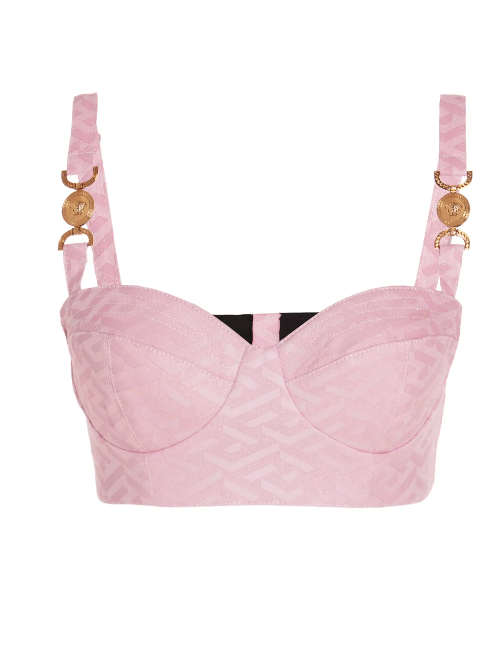 Versace Greca-Print Medusa Motif Cropped Top