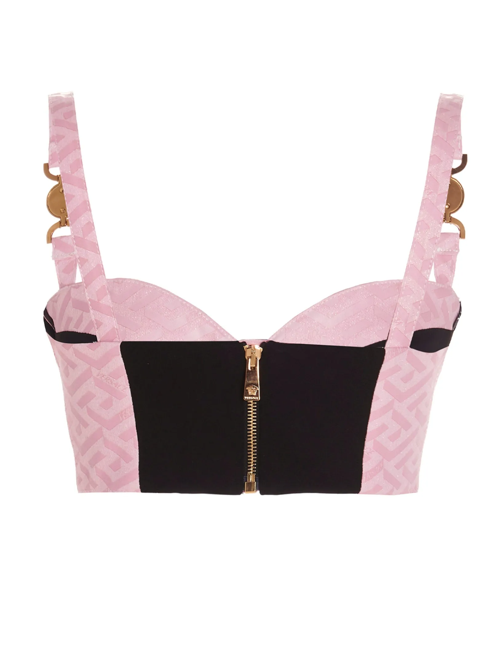 Versace Greca-Print Medusa Motif Cropped Top