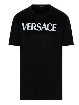 Versace Logo Printed Crewneck T-Shirt