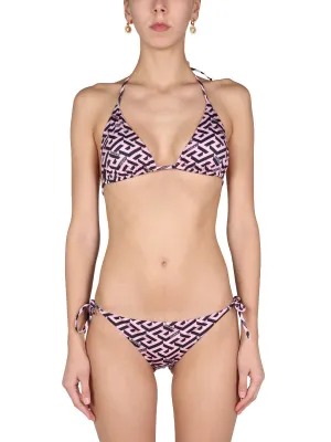 Versace Monogram Tied Bikini Top