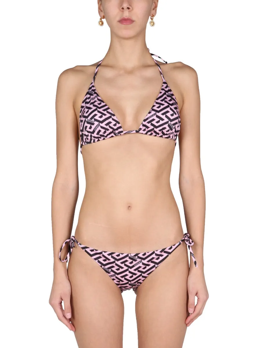 Versace Monogram Tied Bikini Top