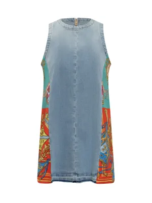 Versace Royal Rebellion Printed Panelled Mini Dress