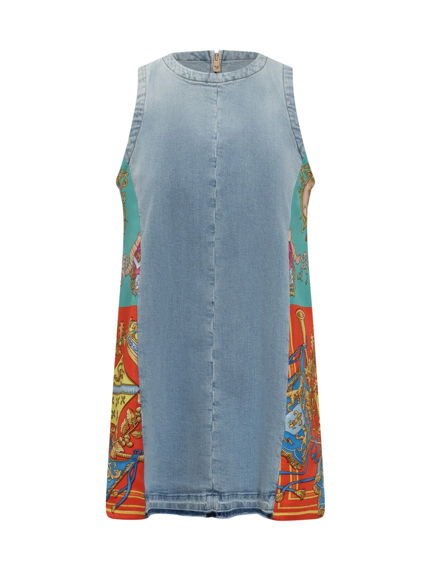 Versace Royal Rebellion Printed Panelled Mini Dress