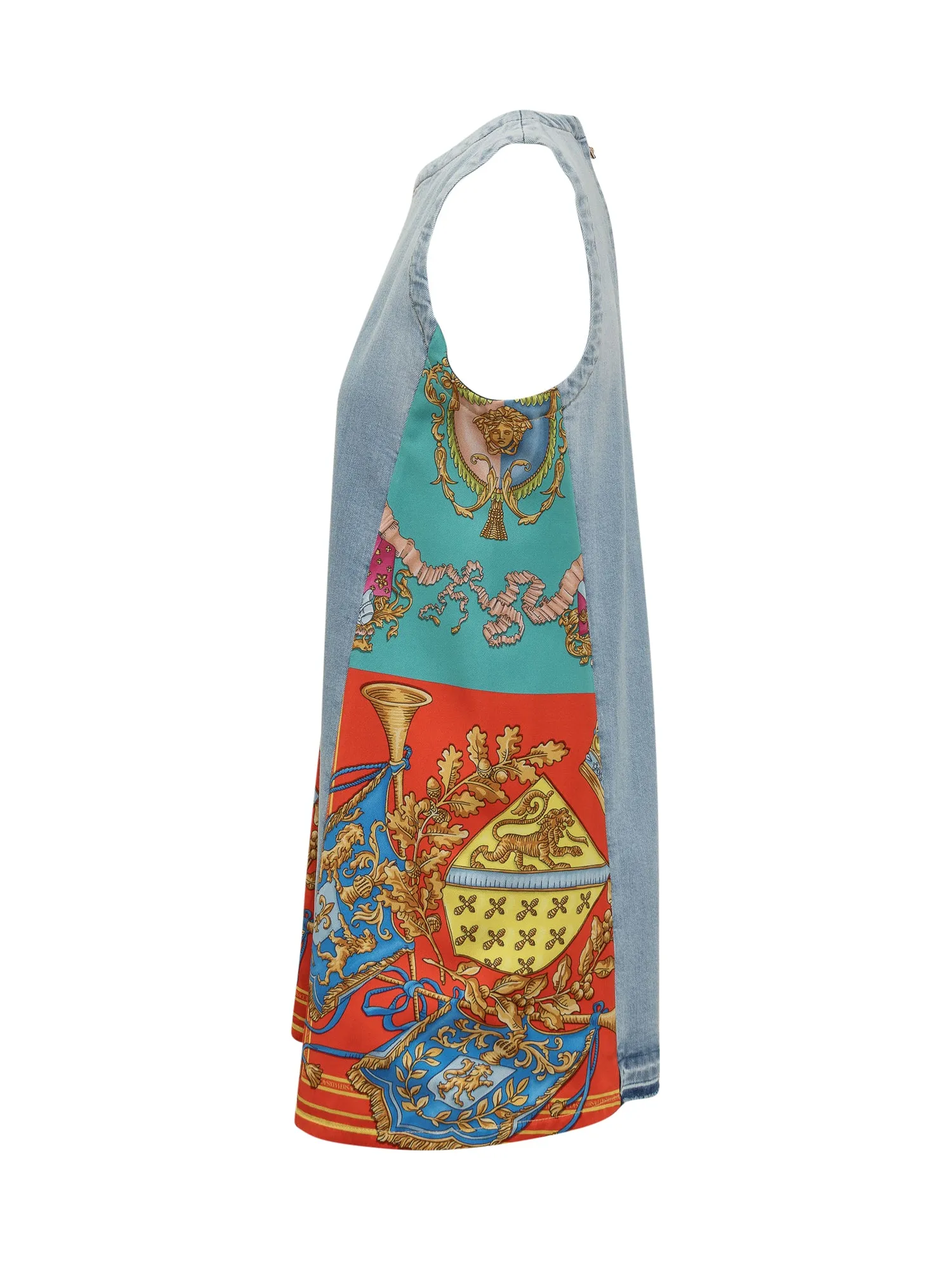Versace Royal Rebellion Printed Panelled Mini Dress