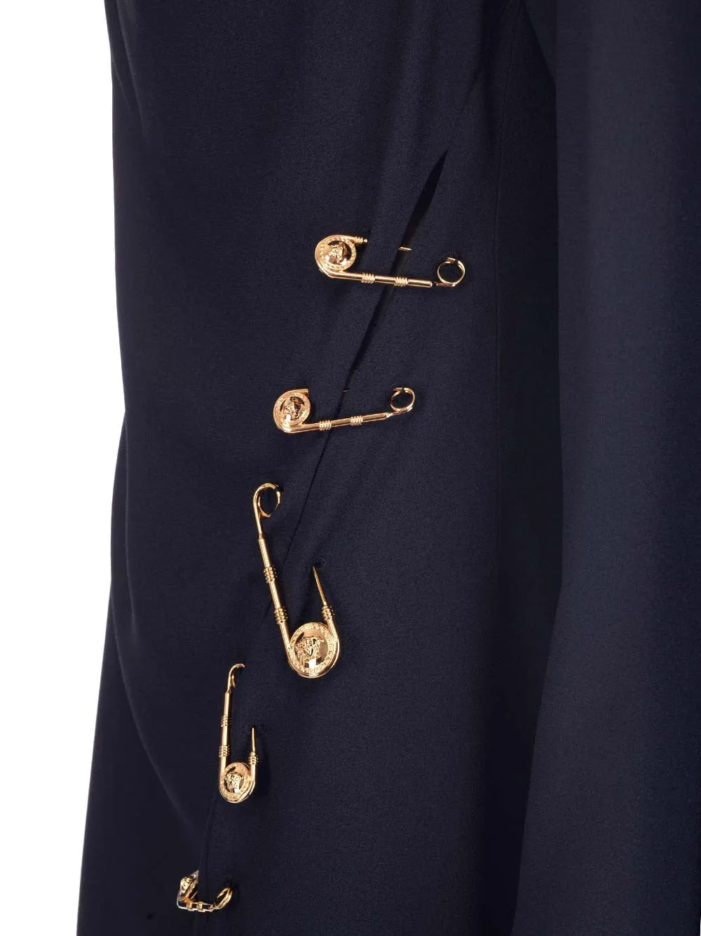Versace Safety-Pin Front Slit Midi Dress