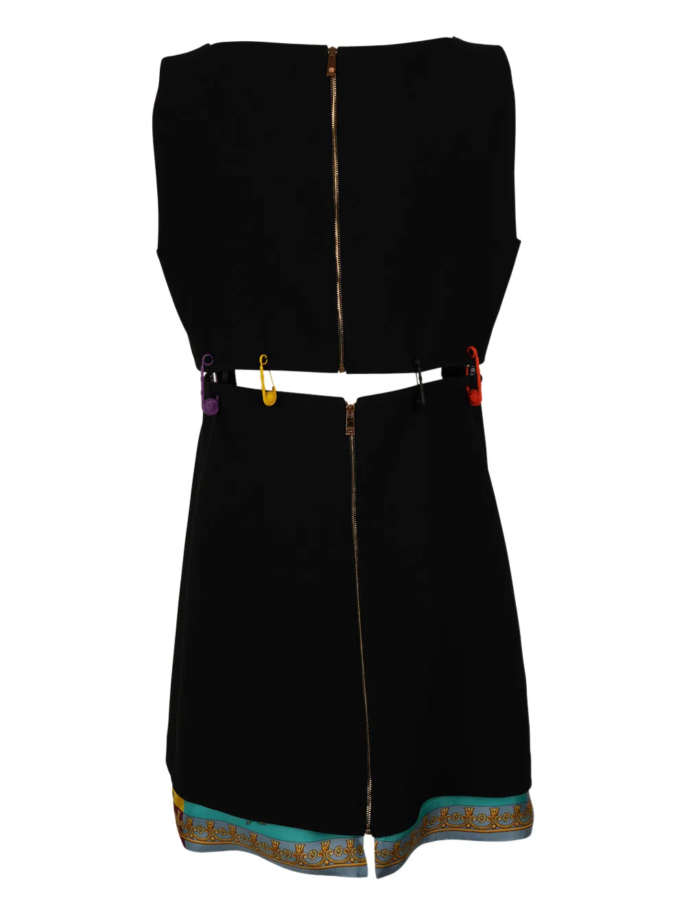 Versace Safety-Pin Sleeveless Cut-Out Mini Dress