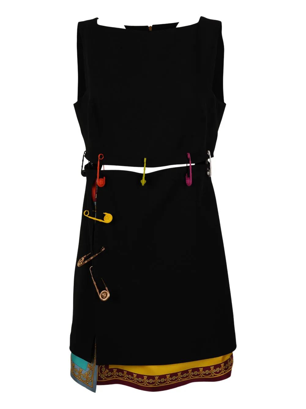 Versace Safety-Pin Sleeveless Cut-Out Mini Dress