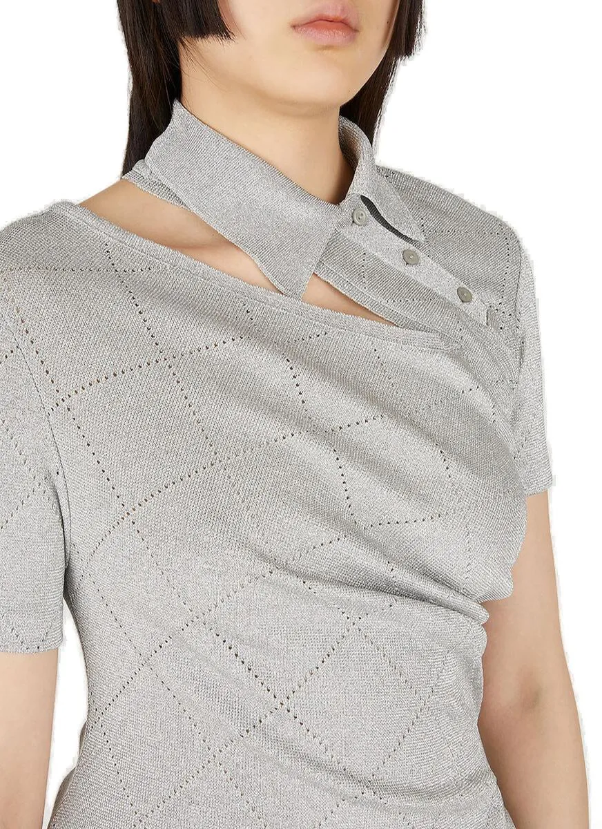 Y/Project Knitted Short-Sleeved Polo Top
